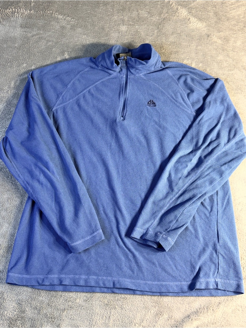 Vintage Nike ACG Semi-Vintage Mens XL Blue 1/4 Zip Fleece Base-layer Pullover